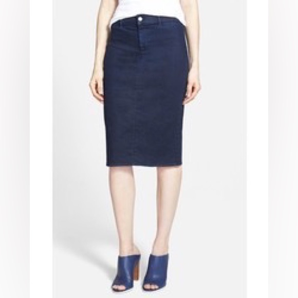 J Brand Willa High Rise Denim Pencil Skirt